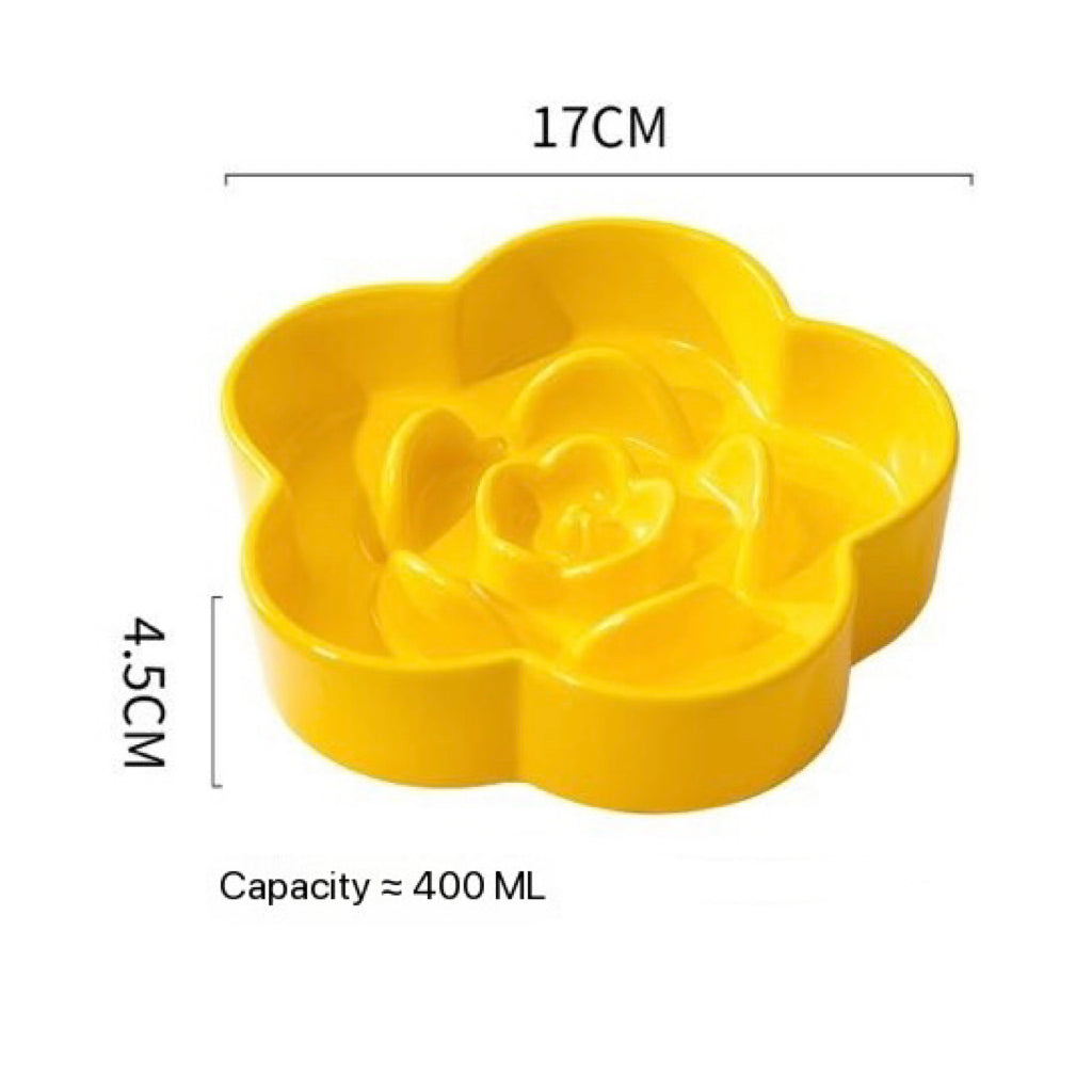 Petroom Ceramic Slow Feeder Bowl For Cat and Small Dog