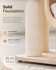 Michu Lumi Multi-Layer Solid Wood Cat Nest Tree 170cm - White