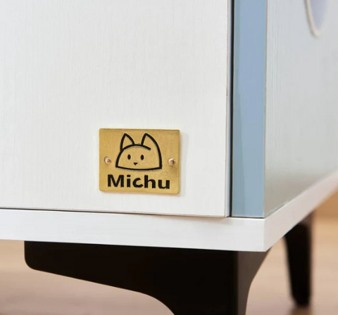 Michu Hidden Cat Furniture - Cat Litter Box Enclosure and Wooden Pet House, End Table Large Enough for Most Cats and Litter Boxes