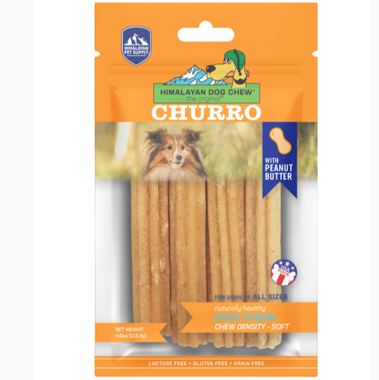 Himalayan Dog Chew Churro Peanut Butter 4pk