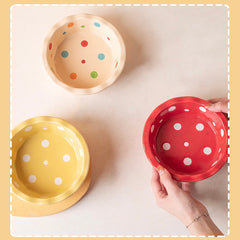 Petroom Ceramic Pet Bowl with Dot Pattern