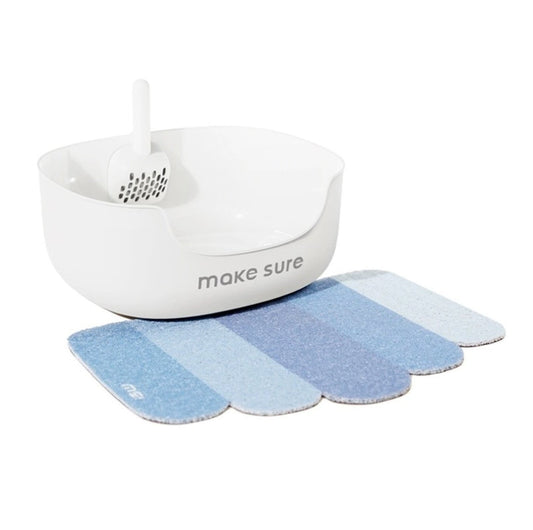 Makesure Open Cat Litter Tray Cat Litter Box (Litter mat included)
