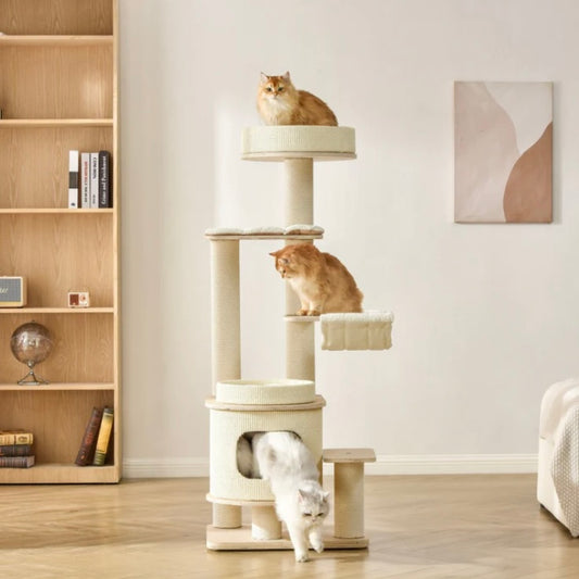 Michu Luna Multi-Layer Solid Wood Cat Nest Tree