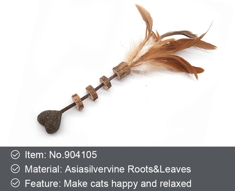 Asiasilvervine Cat Toys Silver Vine Tasty Stick With Feather Interactive Toy Sweet Heart