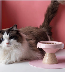Petroom Ceramic Ice Cream Shape Pet Food Bowl Water Bowl