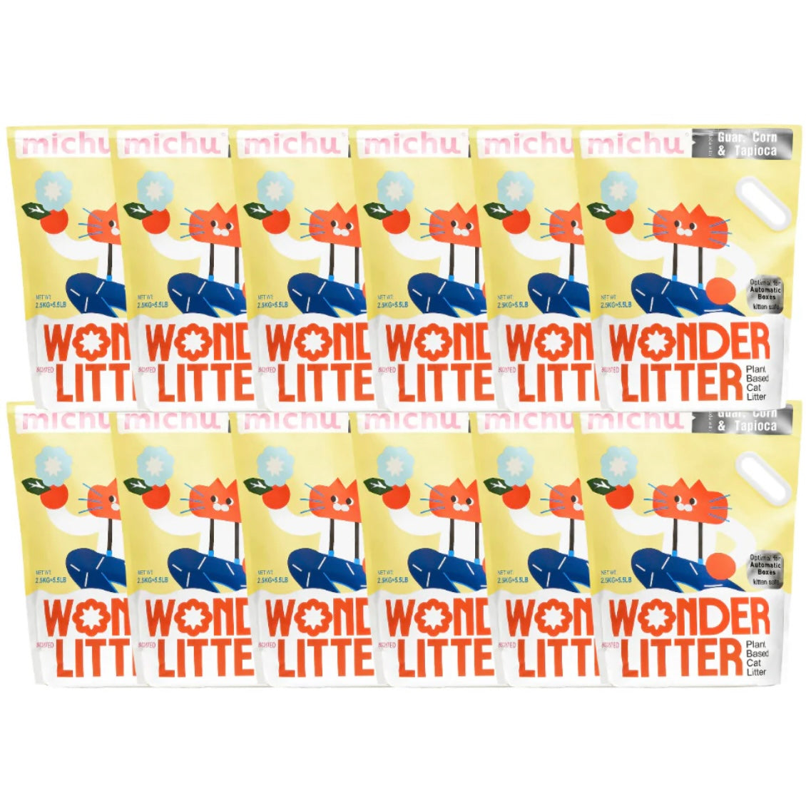 Michu Wonder Litter - Plant-Based & Automatic-Box Friendly 2.5kg/6L