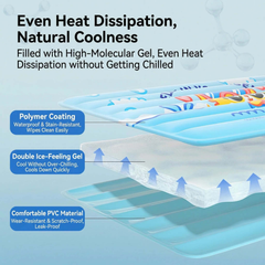 Summer Self-Cooling Gel Pad & Cooling mat for Dogs & Cats featuring high-molecular gel for even heat dissipation.