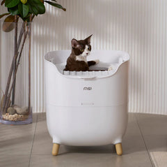 MakeSure Mochi Top-Entry Cat Litter Box - 100L Enclosed Design