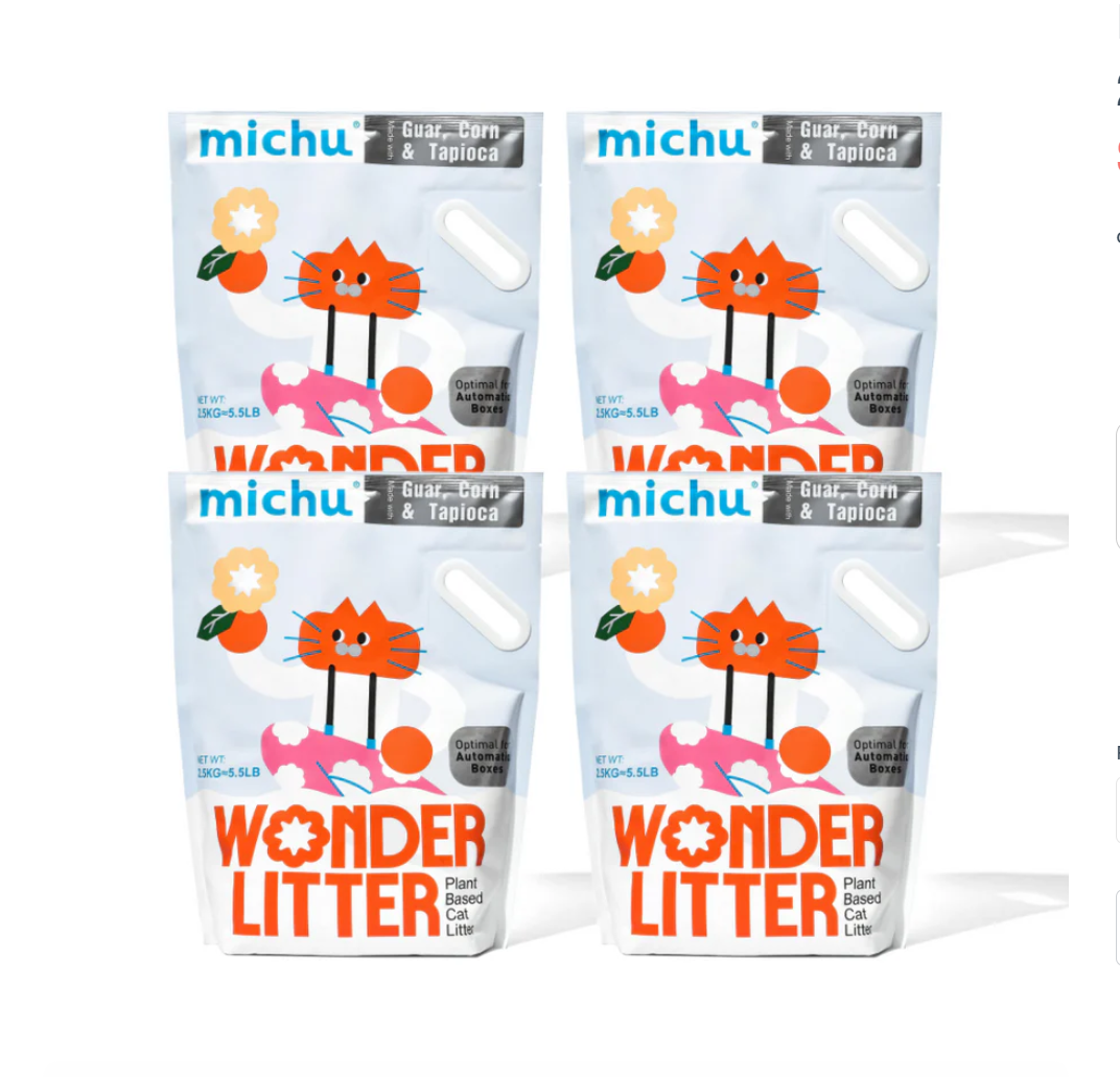 Michu Wonder Litter - Plant-Based & Automatic-Box Friendly 2.5kg/6L