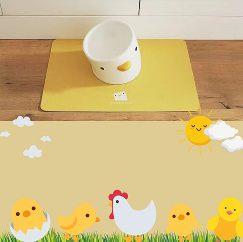PURROOM Little Chicken Series - Anti-Slip Pet Food Mat
