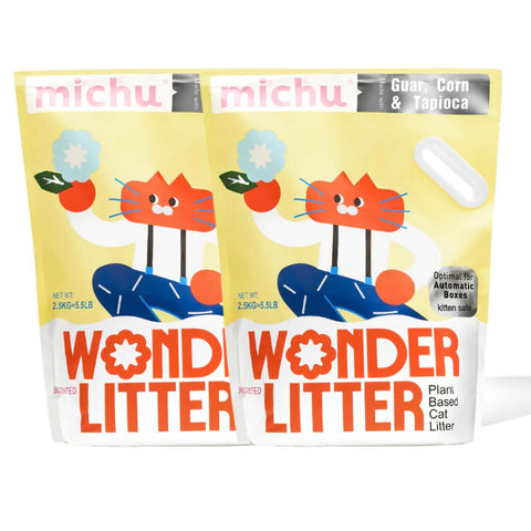 Michu Wonder Litter - Plant-Based & Automatic-Box Friendly 2.5kg/6L