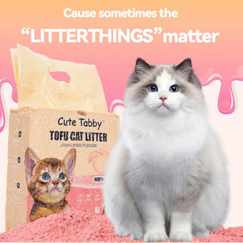Cute Tabby Tofu Cat Litter Honey Peach 2.5KG