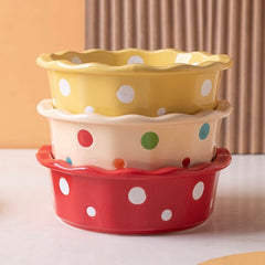 Petroom Ceramic Pet Bowl with Dot Pattern