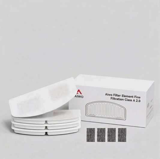 AIWO Gen 2 Wireless Pet Fountain Filter & Foam Set - Bear/Bee Edition includes replacement filters and foam.