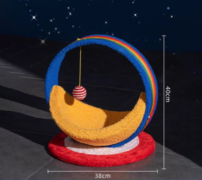 Galaxy Moon Ship Cat Bed &Cat Scratcher
