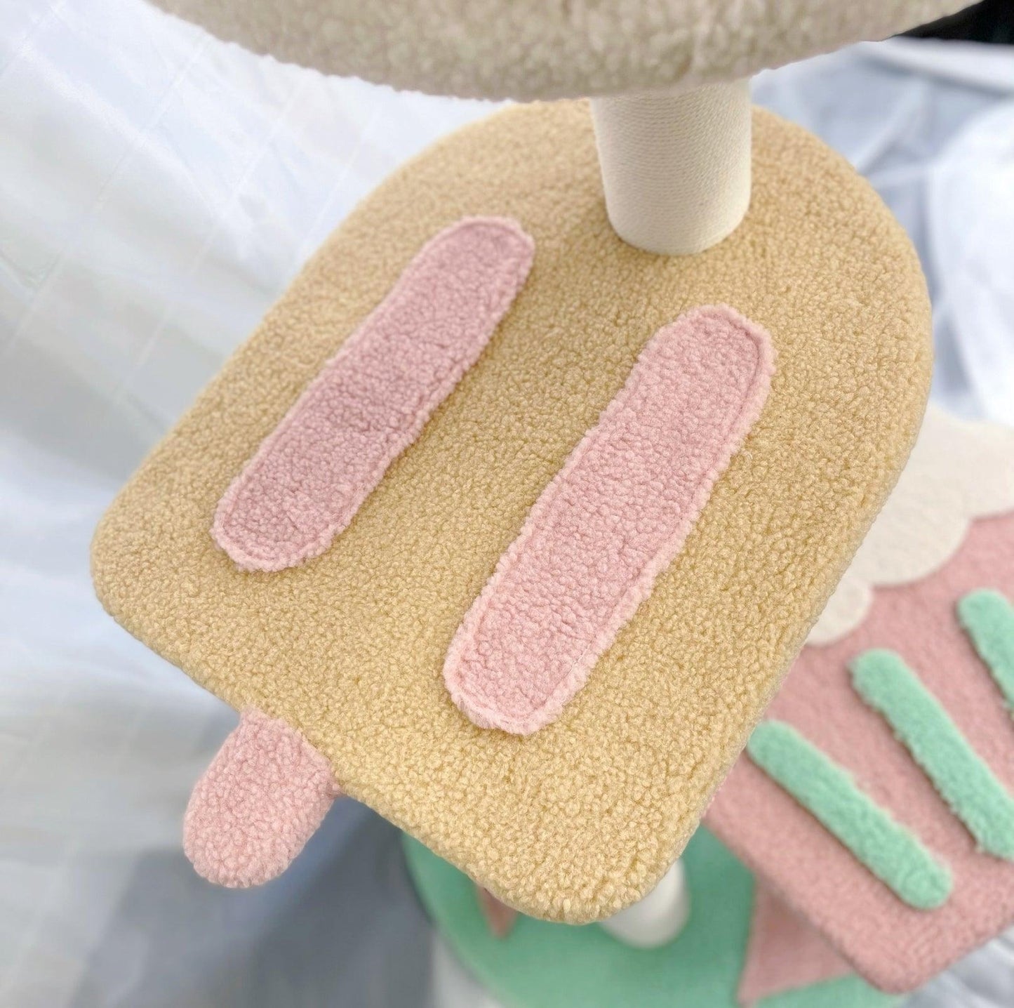 Lucky Seven Ice Cream Styled Cat Tree with Jumping Platforms & Top Bed