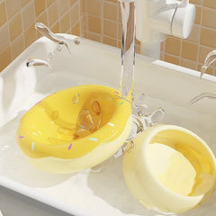 Donut Shape Ceramic Pet Bowl Dual‑Layer