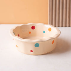 Petroom Ceramic Pet Bowl with Dot Pattern