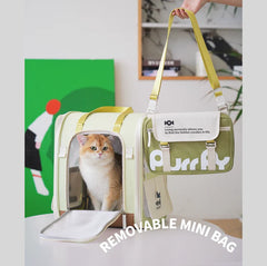 PurrPy Fresh Colours Pet Travel Backpack with Detachable Mini Bag
