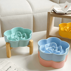 Ceramic Slow Feeder Bowl Flower Shape For Cat and Dog