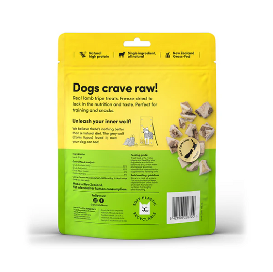 Animals Like Us Grass Fed Lamb Tripe Freeze Dried Raw Dog Treats 60g