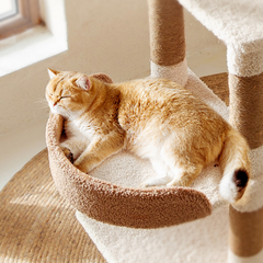 Lucky Seven Cottage Multi-Tier Cat Tree with Cat Scratching Posts