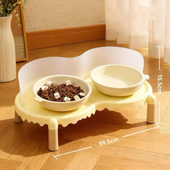 Dual Elevated Ceramic Pet Bowl – Bubble Dining Table For Pets