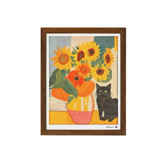Framed Sisal Wall-Mounted Cat Scratching Board – Decorative Vertical Cat Scratcher
