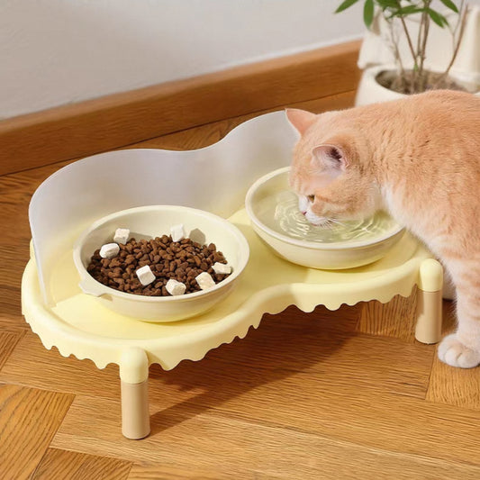 Dual Elevated Ceramic Pet Bowl – Bubble Dining Table For Pets