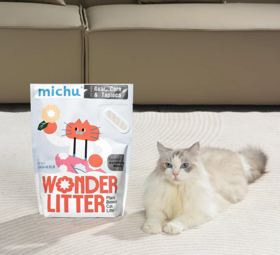Michu Wonder Litter - Plant-Based & Automatic-Box Friendly 2.5kg/6L