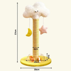 Articulate Cartoon Cloud Scratching Post with Ball Track Base – Vertical cat scratchers Play Station