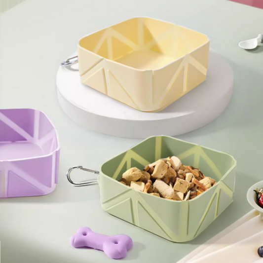 Foldable Travel Dog Bowl Portable Pet Food Water Container 500ml