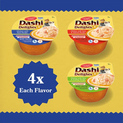 INABA Dashi Delights Tuna Variety Pack Cat Treats 12 Cups