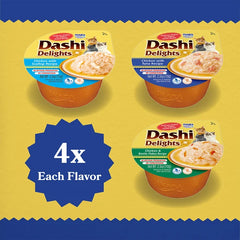 INABA Dashi Delights Seafood Variety Pack Cat Treats 12 Cups