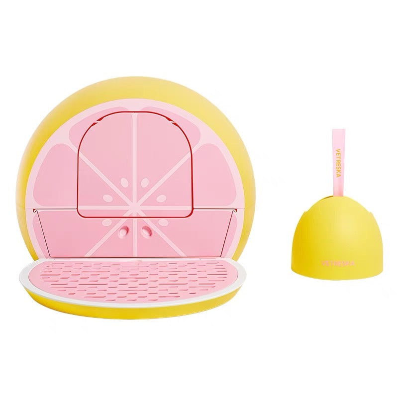 Vetreska Grapefruit-Shaped Cat Litter Box XL Size