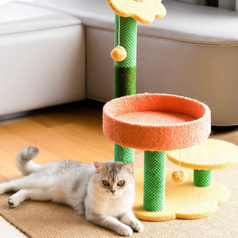 Petroom Sunflower Cat Scratcher Tree Cat Nest