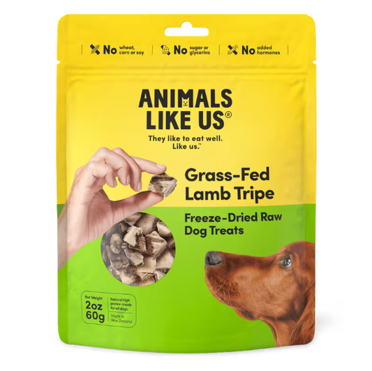 Animals Like Us Grass Fed Lamb Tripe Freeze Dried Raw Dog Treats 60g