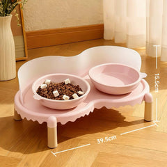 Dual Elevated Ceramic Pet Bowl – Bubble Dining Table For Pets