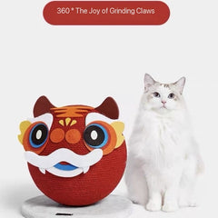 VETRESKA Natural Sisal Pet Cat Scratching Ball Tiger Interactive Cat Scratcher