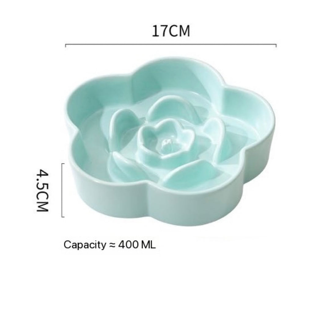 Petroom Ceramic Slow Feeder Bowl For Cat and Small Dog