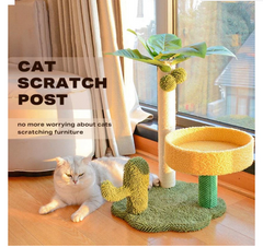 Coconut Cat Tree Tower Scratching Post Toys