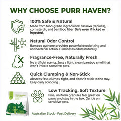 Purr Haven Plant-based Eco Green Bamboo Cat Litter 2.5.kg/6L