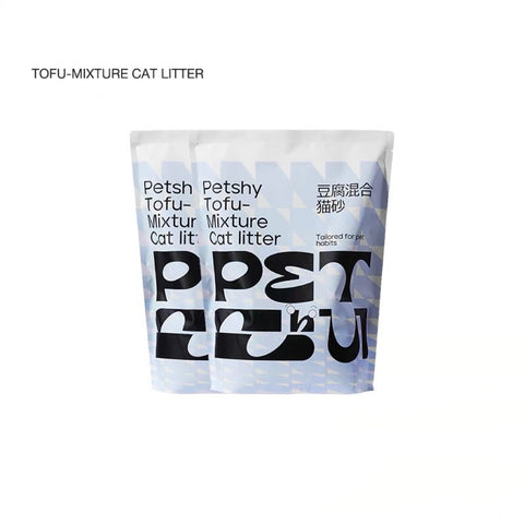 Petshy 2mm Coconut Tofu Cat Litter Fine Mixed Bentonite Deodorant Dust-free 2kg