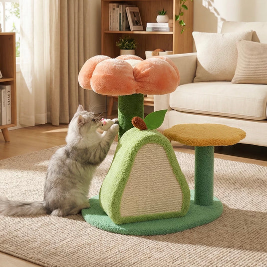 Rileycat Multi-Functional Cat Tree Avocado and Flower Style