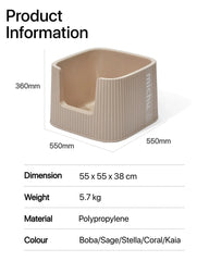 Michu XXL Size Deluxe Extra Large Cat Litter Box - 5 Colors