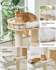 Michu Lumi Multi-Layer Solid Wood Cat Nest Tree 170cm - White