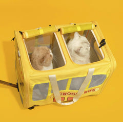 PurLab Multifunctional School Bus Pet Travel Pet Carrier Pet Bag With Wheels