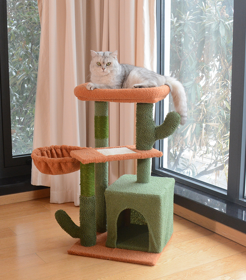 Cactus Cat Tree House Multi Level Condo Scratching Post