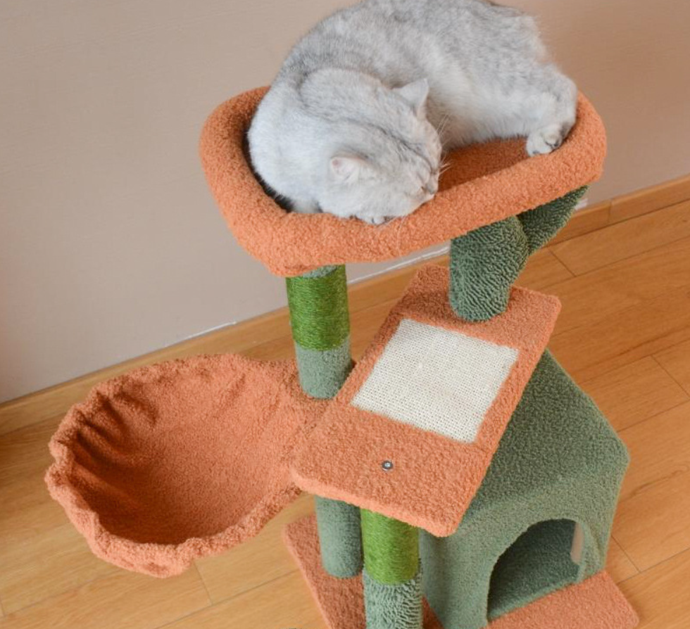 Cactus Cat Tree House Multi Level Condo Scratching Post