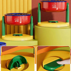 Adjustable Elevated Pet Feeder Bowl with Anti-Slip Suction Base-PETROOM